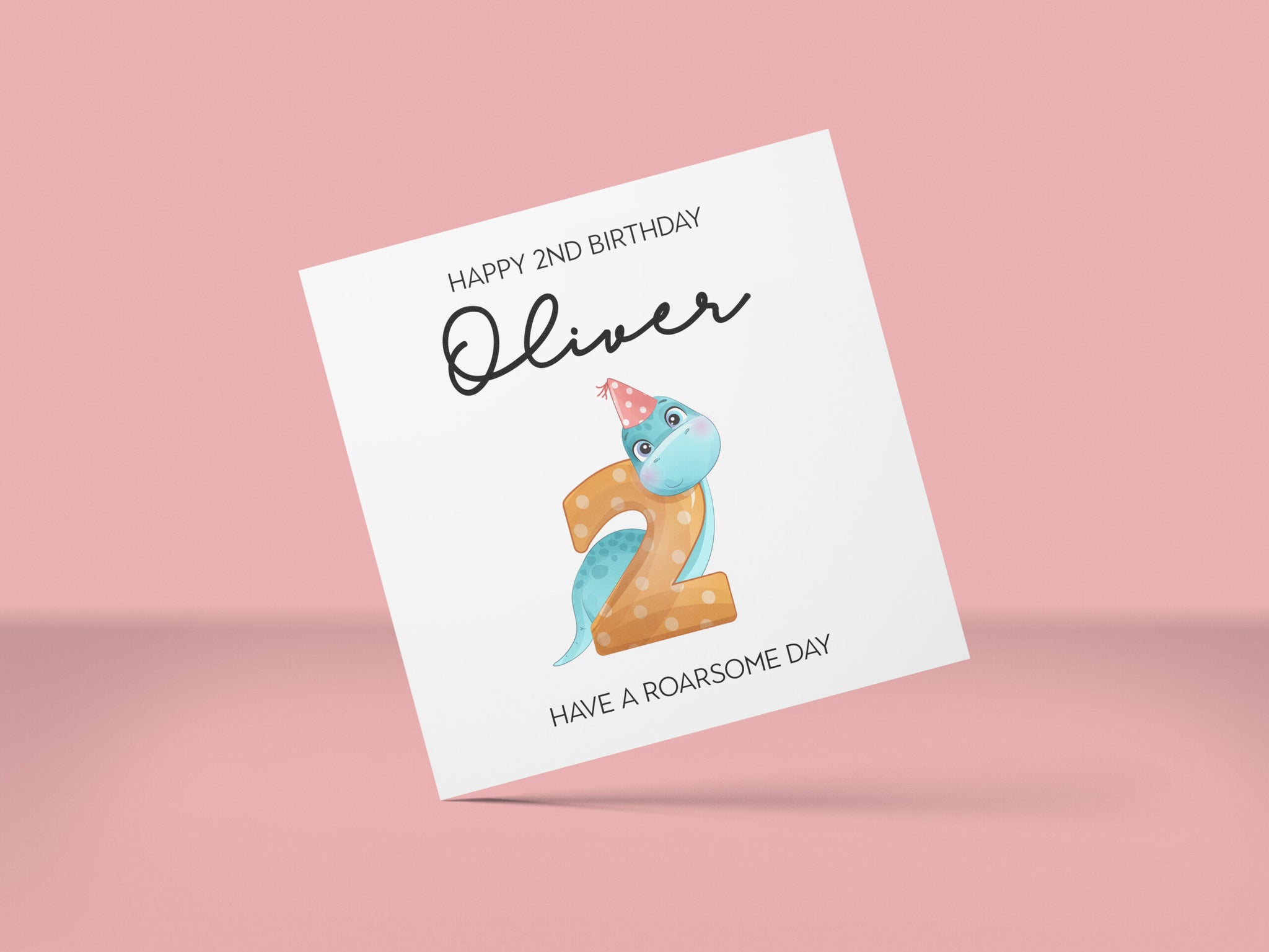 Dinosaur Second Birthday Card