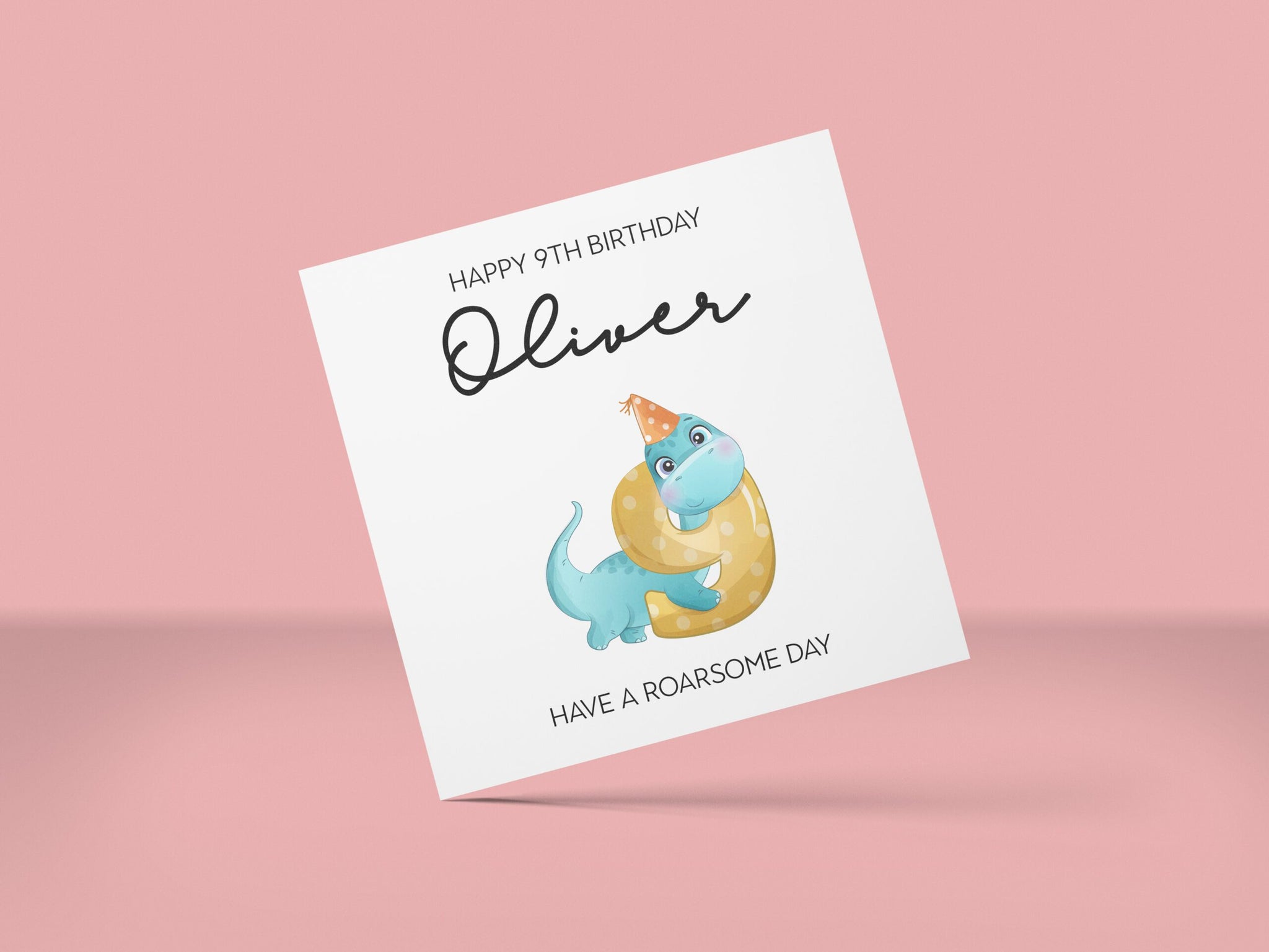 Dinosaur Nineth Birthday Card