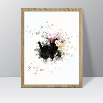 Pinocchio (Figaro) - Watercolour Splash Print