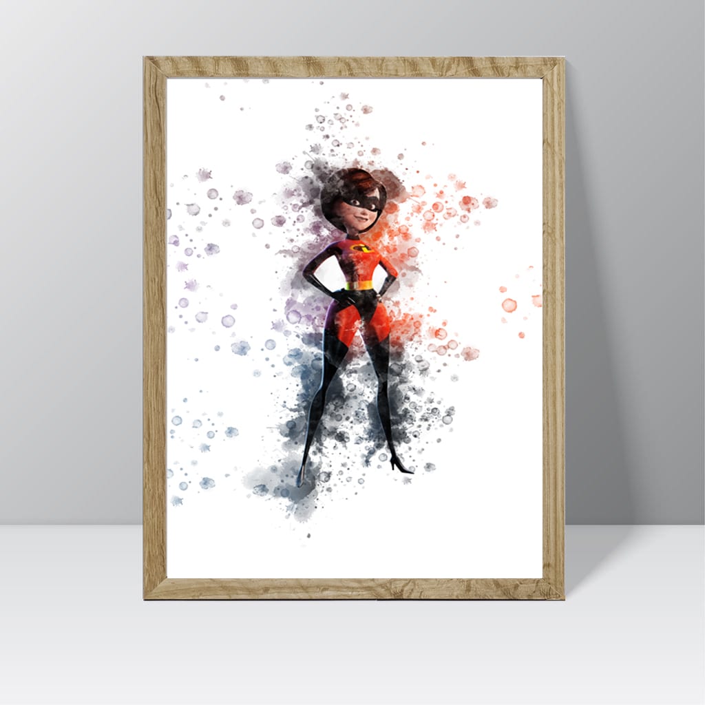 The Incredibles (Elastigirl) - Watercolour Splash Print