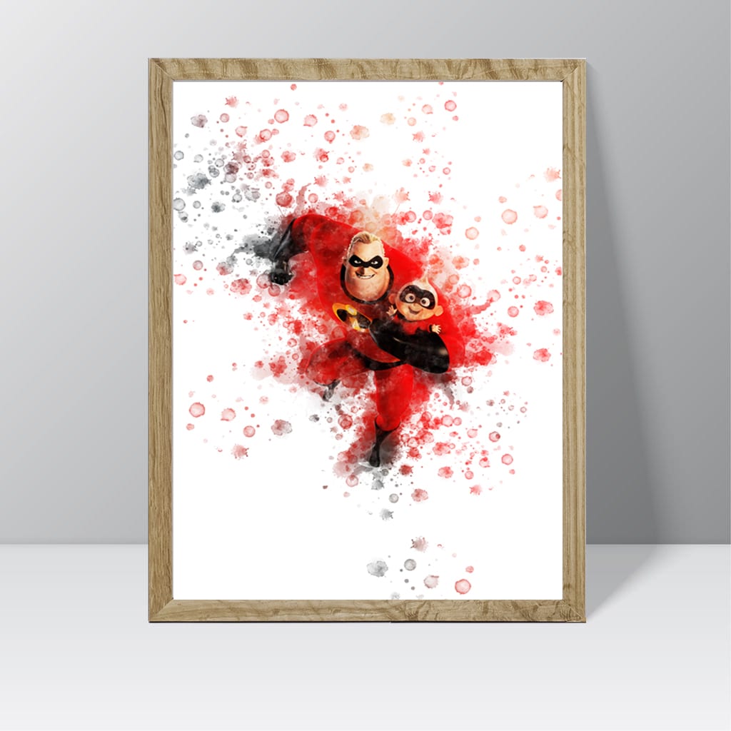 The Incredibles (Mr Incredible) - Watercolour Splash Print