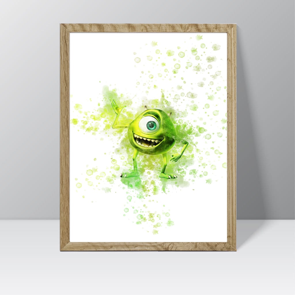 Monsters Inc (Sully) - Watercolour Splash Print