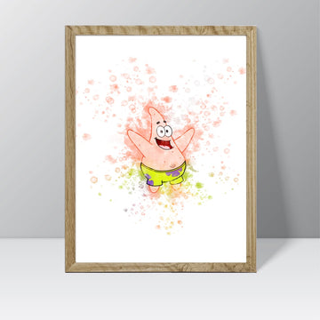 Sponge Bob (Patrick) - Watercolour Splash Print