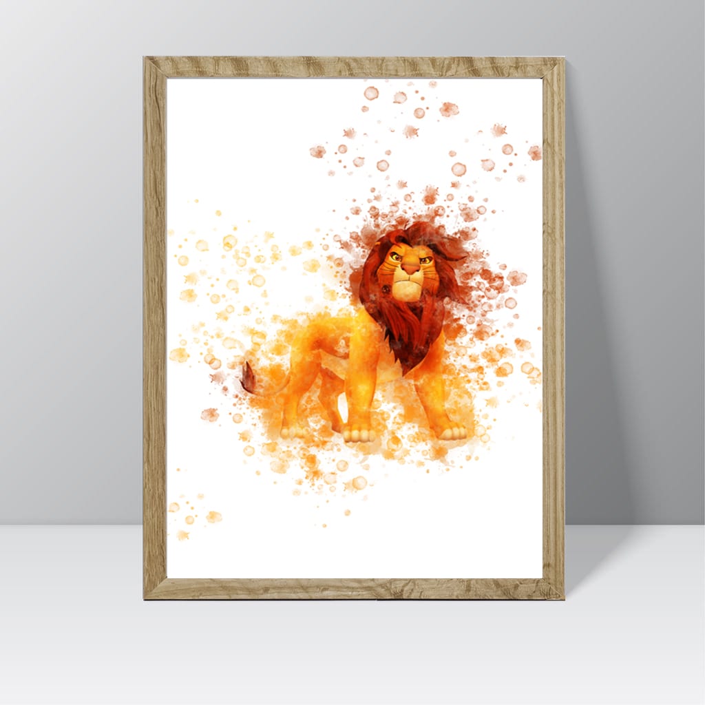 Lion King (Pumba) - Watercolour Splash Print