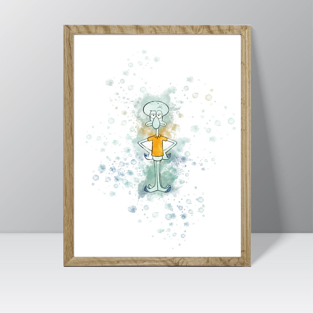 Sponge Bob (Squidward) - Watercolour Splash Print