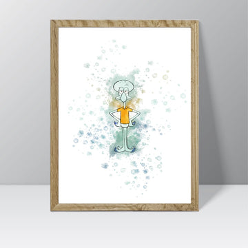 Sponge Bob (Squidward) - Watercolour Splash Print