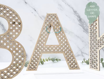 Rattan Lettered Earring Stand