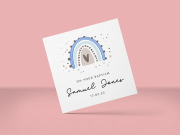 Baby Boy Baptism Card