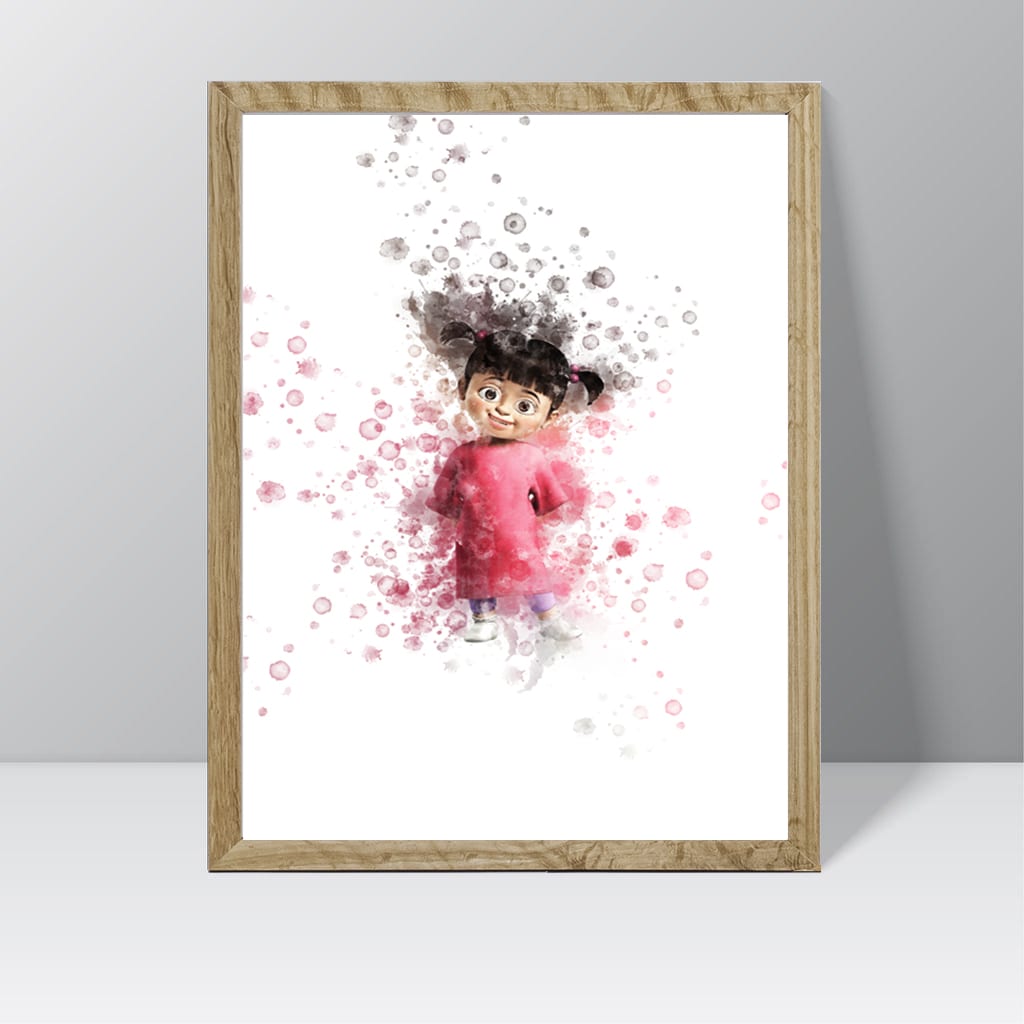 Monsters Inc (Boo) - Watercolour Splash Print