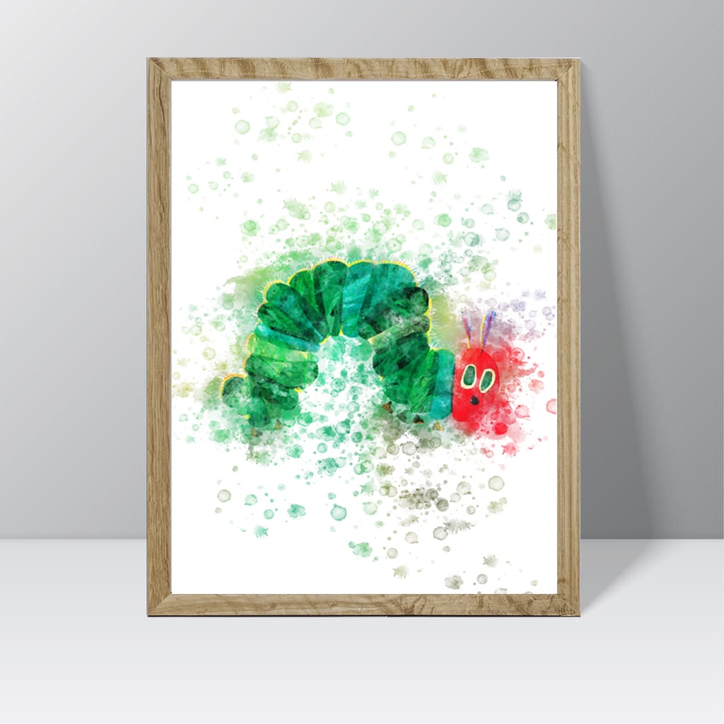 The Hungry Caterpillar (Caterpillar)- Watercolour Splash Print