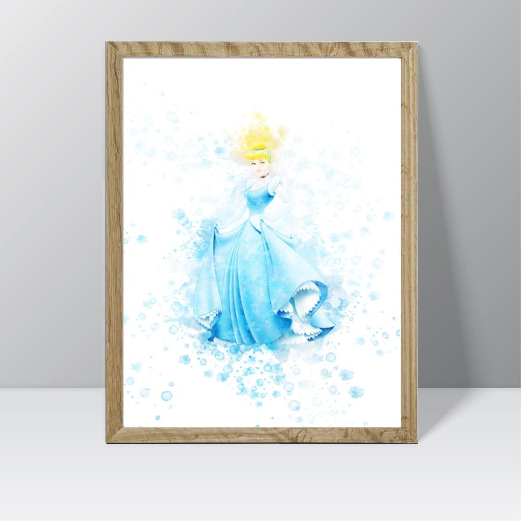 Disney Princesses (Aurora) - Watercolour Splash Print