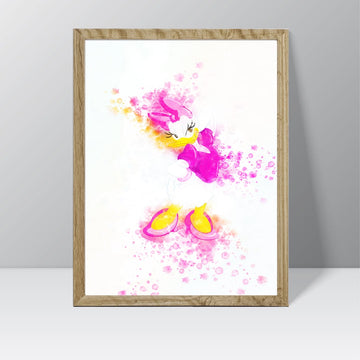 Mickey Mouse (Daisy Duck) - Watercolour Splash Print
