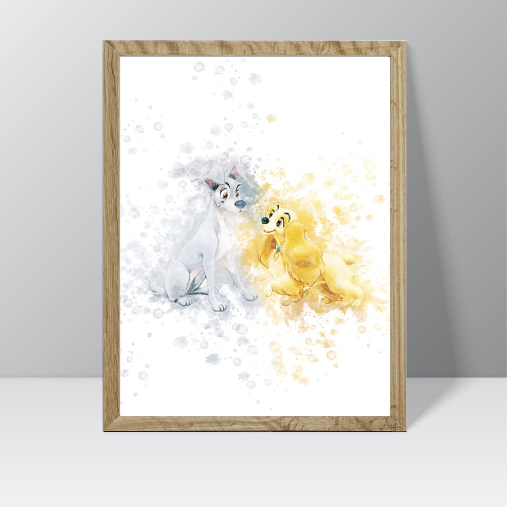 Lady and the Tramp (Lady) - Watercolour Splash Print