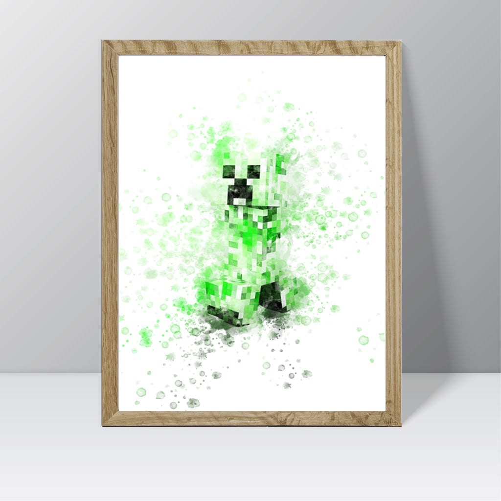 Minecraft Print (Minecraft Guy) - Watercolour Splash Print