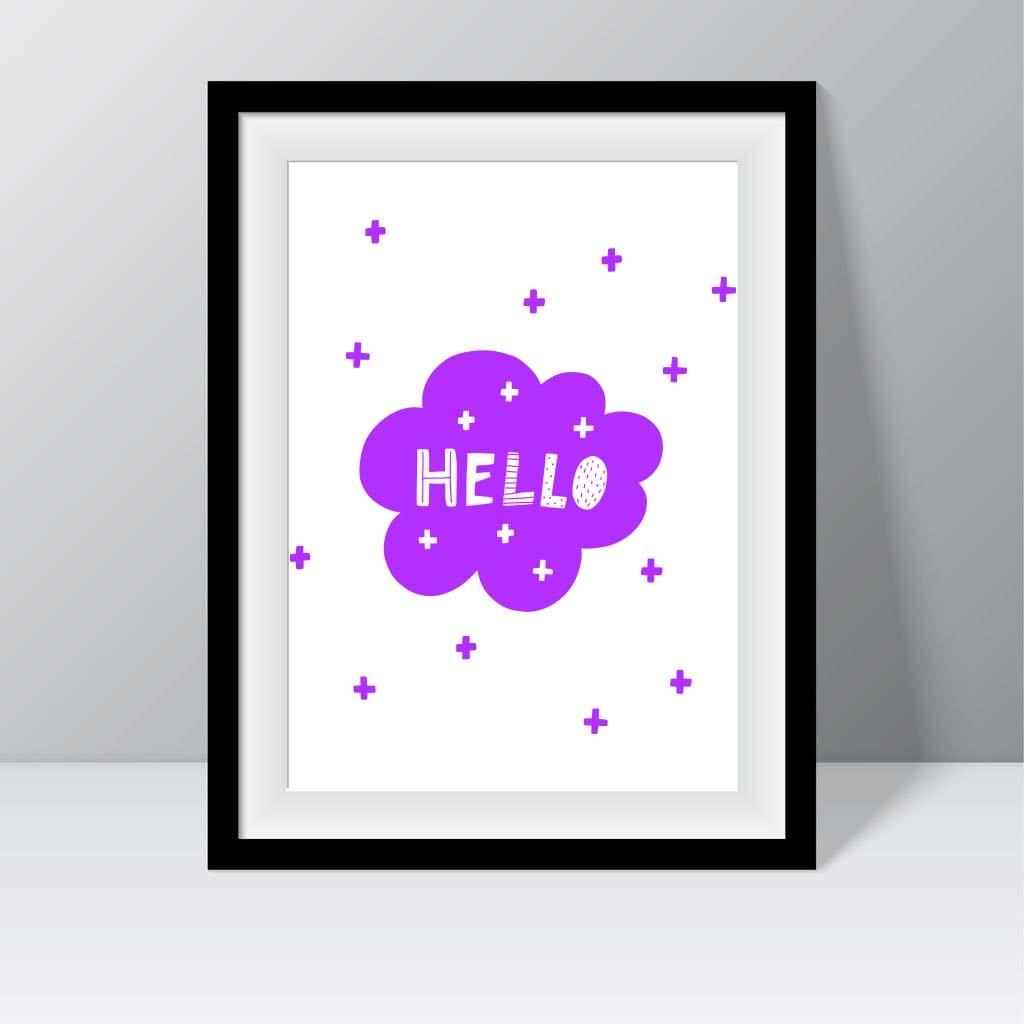 Hello Cloud Nursery Print