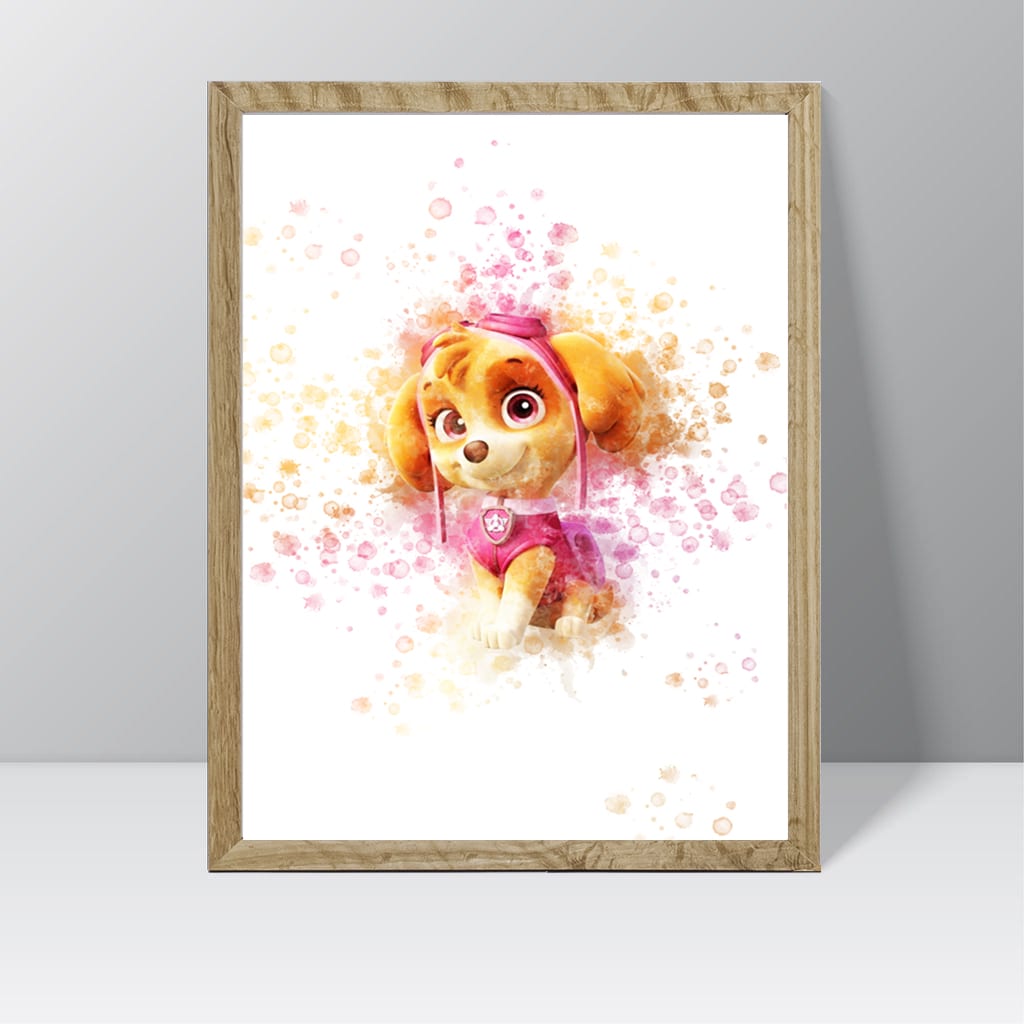 Paw Patrol (Marshall) - Watercolour Splash Print