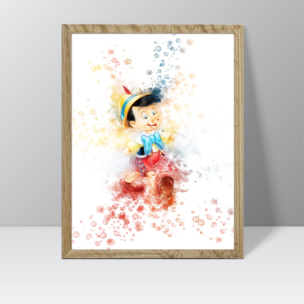 Pinocchio (Pinocchio) - Watercolour Splash Print