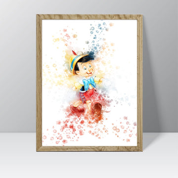 Pinocchio (Pinocchio) - Watercolour Splash Print