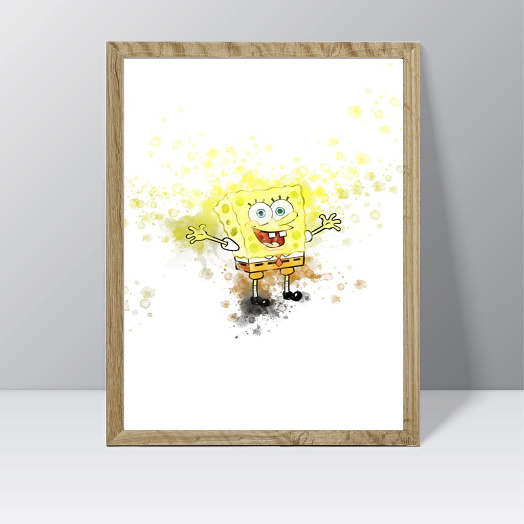 Sponge Bob (Sponge Bob) - Watercolour Splash Print